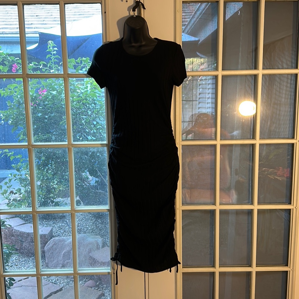 Textured bodycon maxi dress with ties on sides